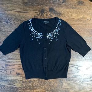 Express sz S black beaded cardigan